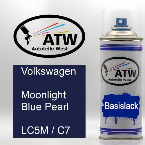 Volkswagen, Moonlight Blue Pearl, LC5M / C7: 400ml Sprühdose, von ATW Autoteile West.